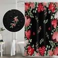 thumbnail image 4 of Valentines Love Heart Shower Curtain Set - 48" x 72" Washable Bathtub Curtain with 12 Hooks, Eucalyptus Red Love Heart Black Waterproof Fabric Stall Shower Curtains for Bathroom/Bathtub Décor, 4 of 6