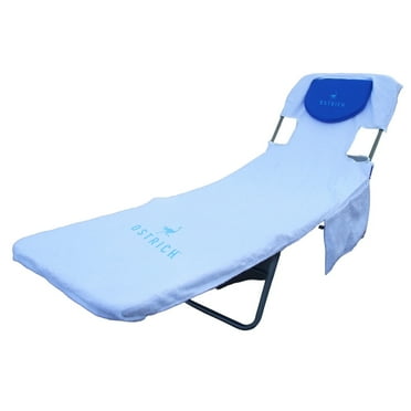 Ostrich Cutsom Fitted Beach Towel designed for Chaise Lounge Beach Chairs