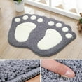 thumbnail image 6 of YANSION Bathroom Rug Mat, Non Slip Big Feet Bath Mat Water Absorbent Bath Rug,Grade-A Nylon Microfiber Doormat Toilet Bath Carpet for Doormats,Tub, Shower (Gray, 16" X 24"), 6 of 9