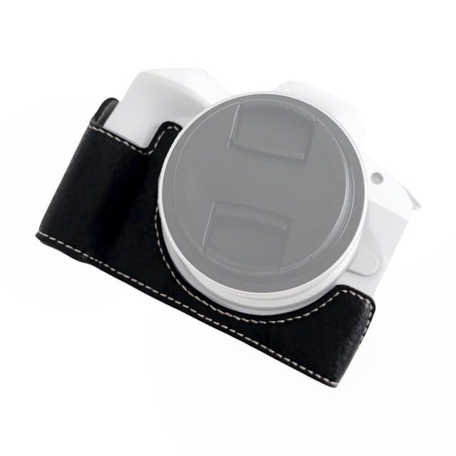 Digital Camera Bottom Protective Case PU Leather Camera Bag with 1/4in Fixing Screw Compatible with Canon R50/R100