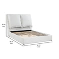 thumbnail image 5 of Dole Queen Size Platform Bed - Pillow Headboard - White Fabric Upholstey, 5 of 5