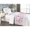 thumbnail image 2 of Dreamy Floral Bed Runner, Vintage Flowers Boho with Soft Colors on Leafy Design Back Print, Decorative Accent Bedding Scarf for Hotels Homes & Guest Rooms, Twin, Pastel Pink Grey Pink, by Ambesonne, 2 of 3