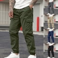 thumbnail image 1 of Styesk Men's Pants Men's Casual Solid Pants With Drawstring And Multiple Pockets Small Leg Pants, 1 of 8