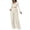 White, variant on Women's 2 Piece Sets Fall Casual Outfits Long Sleeve Crop Tops Wide Leg Palazzo Pants Matching Tracksuits, M