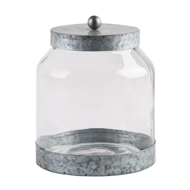 Home Essentials Fiddle and Fern Medium Galvanized Canister - Walmart