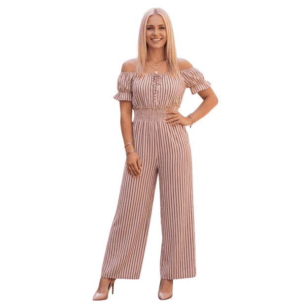Jumpsuit Mujer Manga Corta, Ajuste Cómodo y Pierna Amplia, Look Moderno y Versátil