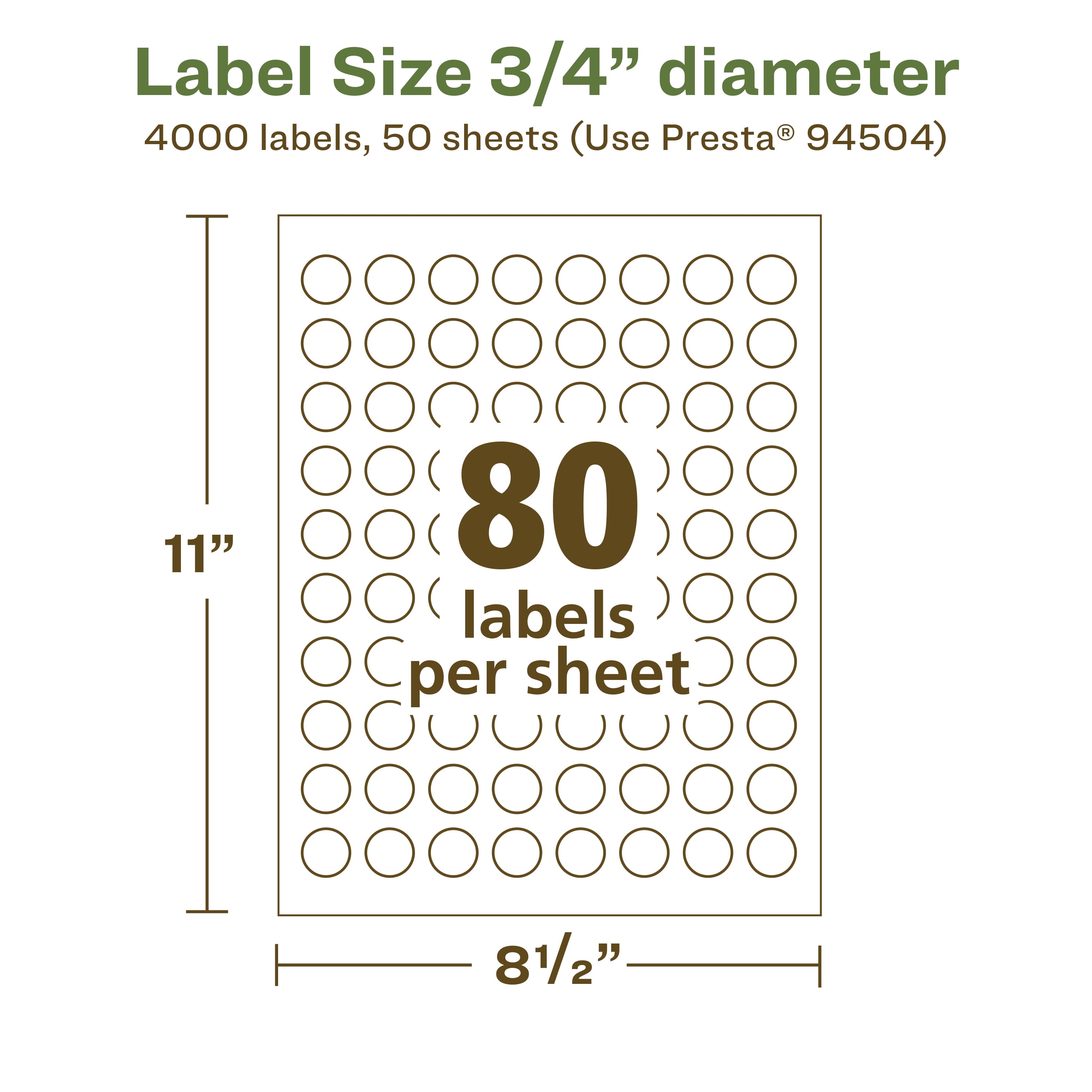 Avery EcoFriendly Round Labels, 3/4" Diameter, 4,000ct