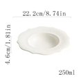 thumbnail image 2 of Ceramic Plate Round Soup Plate Household Pasta Bowl with Embossed Pattern Restaurant Cafe Salad Plate Pure White Soup Plate Deep Plate, 2 of 6