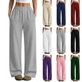thumbnail image 2 of Gswybco Sweatpants for Women Athleisure Straight Leg Jogging Pants Loose Elastic Waist Workout Pants with Pockets, 2 of 6