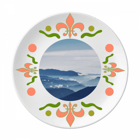 

Mountains Sky Sunshine Clouds Nature Flower Ceramics Plate Tableware Dinner Dish