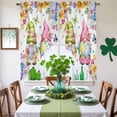 thumbnail image 4 of Swag Curtains Valances for Windows, Spring Gnomes Easter Short Kitchen Window Curtains Over Sink, Flowers Butterflies Cafe Curtains Panel Set Of 2,Rod Pocket, 36 Inches Length White, 4 of 9