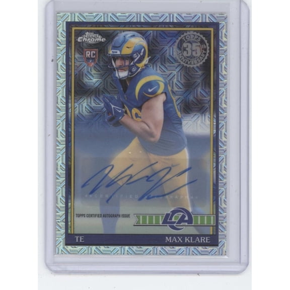 Collectible 2026 Topps Chrome 35th Anniversary Mojo Refractor Auto RC 91TRC-41 Max Klare Los Angeles Rams Football Card Los Angeles Rams NFL Autographed Football
