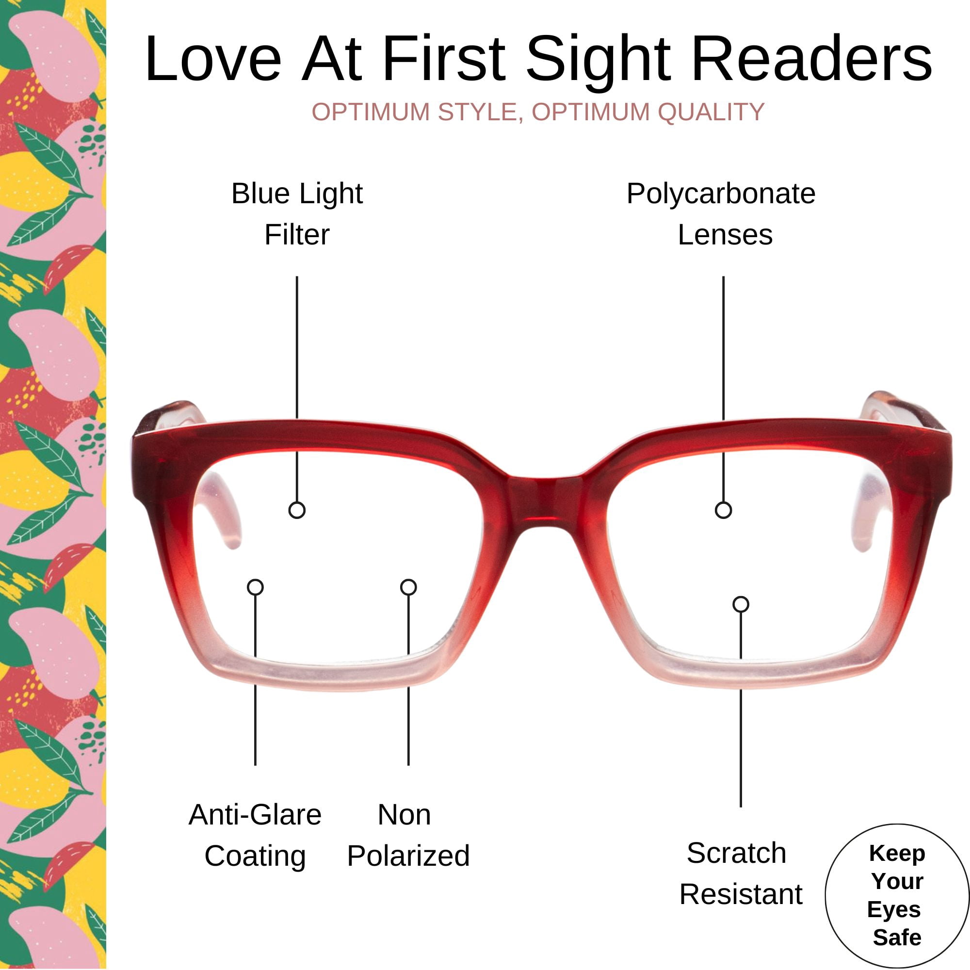 Optimum Optical Signature Blue Light Filtering Readers - Love at First Sight, +1.50