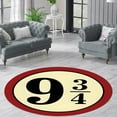 thumbnail image 3 of LaModaHome Rounded Rug Hogwarts Kings Cross Platform 9 3/4 RugNon-Slip Rug Washable Mat Child Stain Resistant Living Room Kitchen Carpet 4.6X4.6ft(140X140cm), 3 of 4
