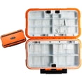 thumbnail image 1 of Large Orange ABS Waterproof Fishing Tackle Storage Case with Shock-Absorbing Inner Box, Silicone Sealing Strips, Transparent Bounce-Open Lids for Organized Lure & Accessory Storage - Ideal for, & All, 1 of 6