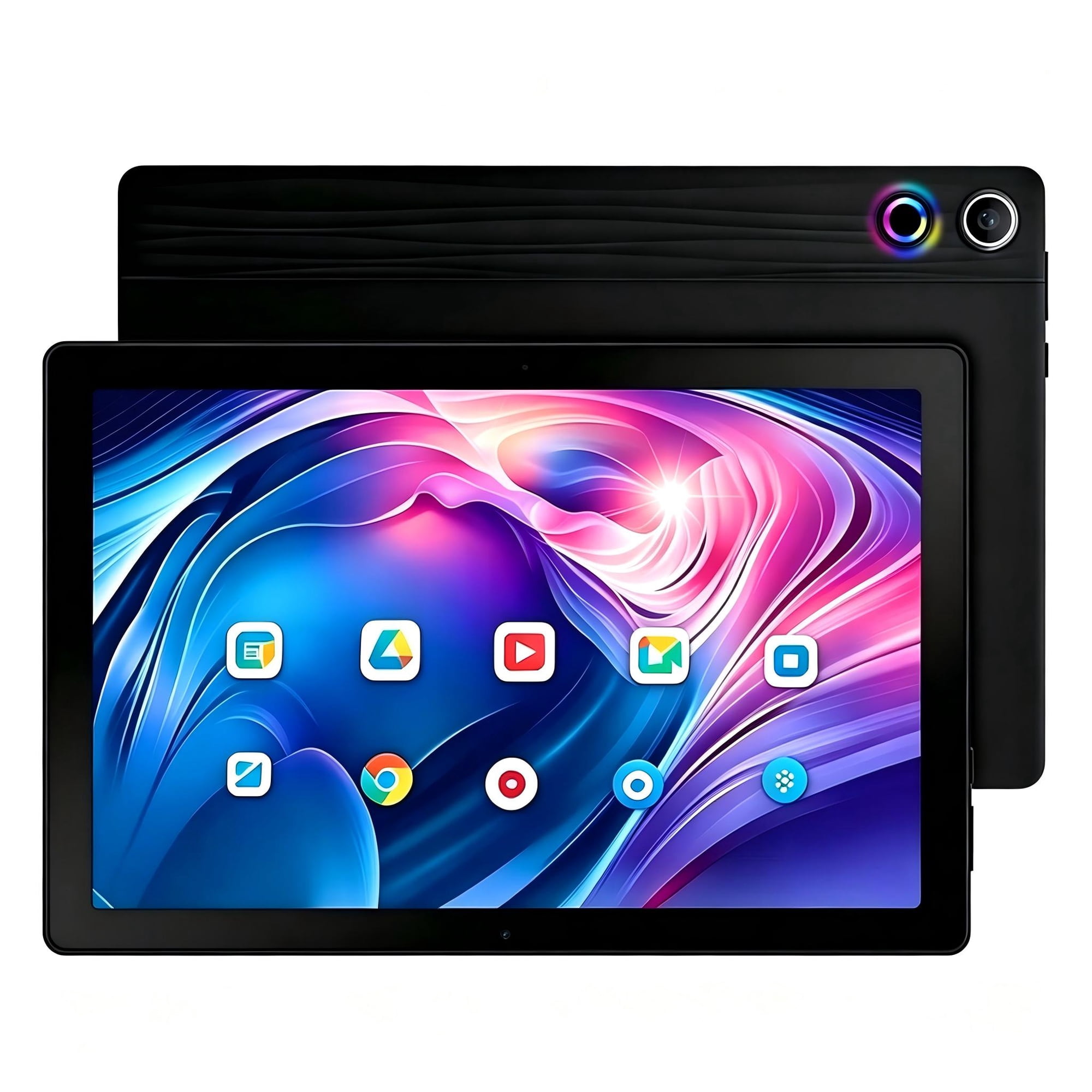 AEEZO 10.1 Inch Tablet, Octa-Core Touch Screen Tablet, 14GB RAM+64GB ROM(Expand to 1tb), 5MP+8MP Dual Cameras, Dynamic Halo, Face ID, Bluetooth, WiFi 6, 6000mAh Battery,Black