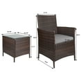 thumbnail image 3 of Vineego 3 Pieces Patio Furniture PE Rattan Wicker Conversation Set Bar Set with Cushions (Gray), 3 of 3