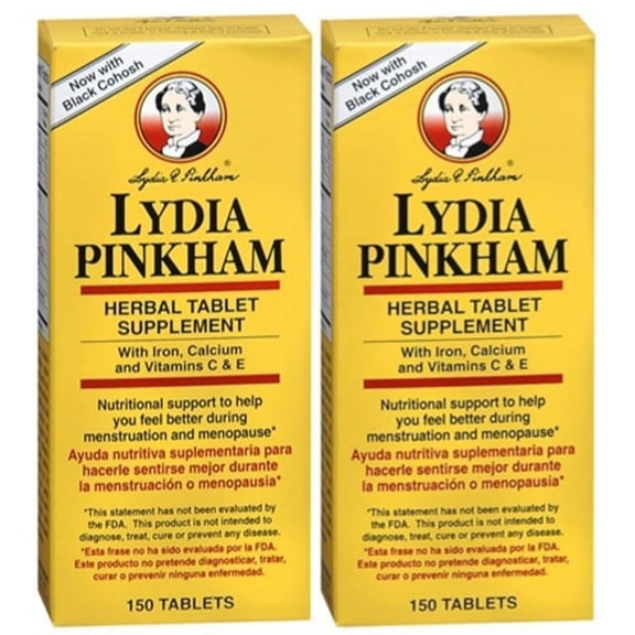 Lydia Pinkham Herbal Tablet Supplement, 150 Tablets (Pack of 2)