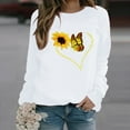 thumbnail image 1 of Meichang Sweatshirts pour Femmes Col Rond Manches Longues Décontracté Pull Tendance Graphique Floral Sweatshirts Coupe Ample, 1 of 6