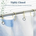 thumbnail image 4 of 12 Pcs Shower Curtain Rings, Shower Curtain Hooks Rust Proof Shower Rings for Curtain, Gold Snap Joint Shower Curtain Clips, 4 of 8