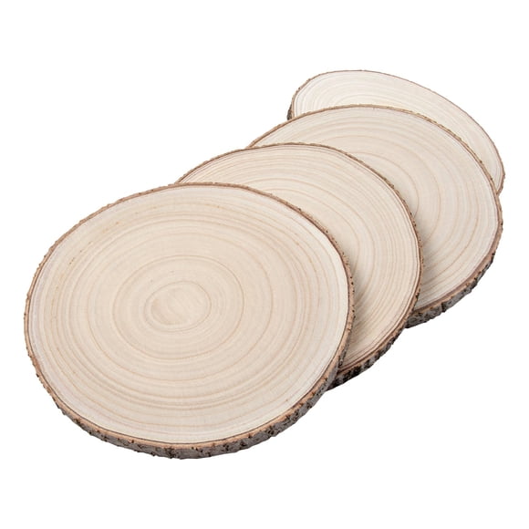 Rebanadas de madera Maputune, 4 unidades, 30 a 33 cm, grandes, sin terminar