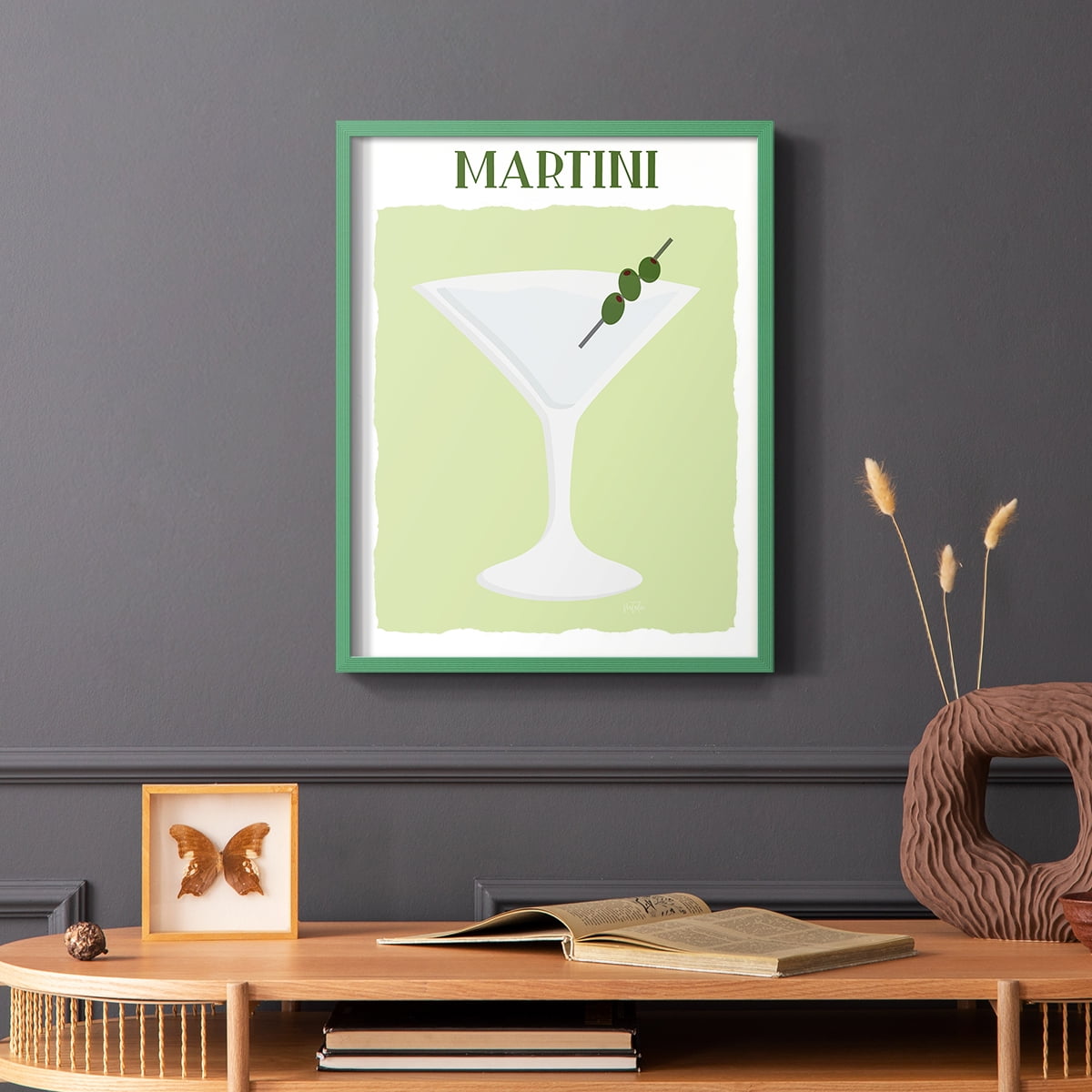Martini in Green Solid Wood 8 x 10 Framed Print