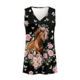 thumbnail image 4 of FUIALDOLG Flower Horse Tank Tops for Women Y2K Tops Lady V Neck Sleeveless Vest Horse Animal T-shirt Loose Fit Flowy Tunic Shirts Basic Tee Blouse Summer Outfits,5XL, 4 of 7