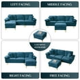 thumbnail image 5 of Rophefx 2-Pieces Upholstered Velvet Sectional Sofa with 2 Pillows & Ottoman, 5 of 9