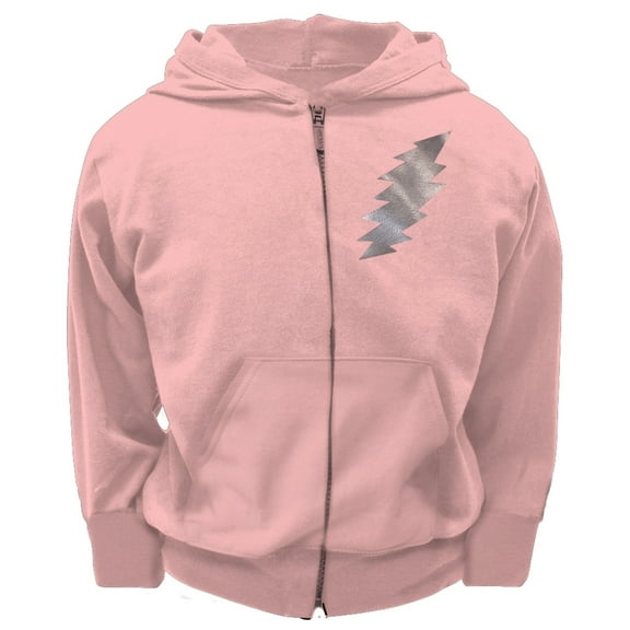 Grateful Dead - Foil Bolt Pink Youth Zip Hoodie - Youth Medium
