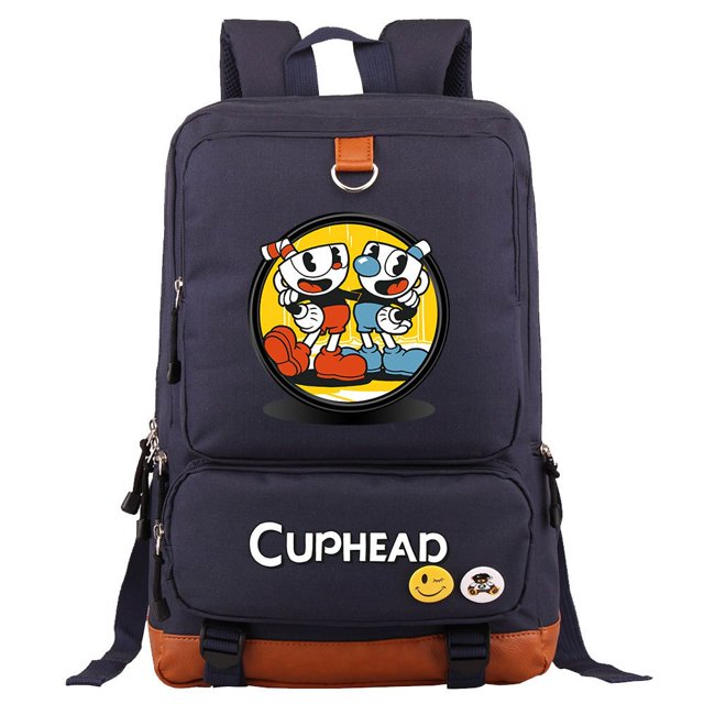 Mochila Cuphead Game Mugman para niñas y niños, mochila escolar de gran capacidad para ordenador portátil, mochila multifunción impermeable03 Deng Xun unisex