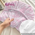 thumbnail image 4 of King Size Fitted Sheet Set - Pink Floral Butterflies 3 Piece Bedding Sets 16" Deep Pocket Fitted Sheet with 2 Pillowcases, Abstract Art Vintage Botanical Brushed Microfiber Hotel Luxury Bed Sheets, 4 of 9