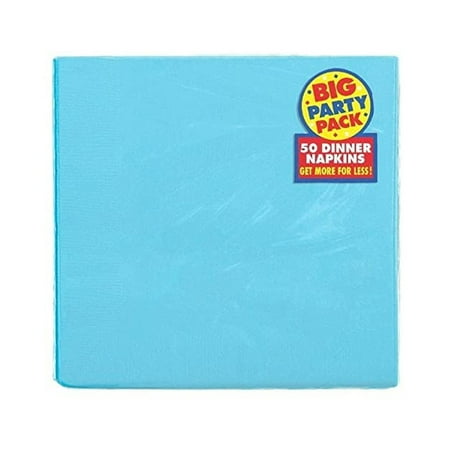 Caribbean Blue Dinner Napkins - 2 Ply - 7 7/8in. x 7 7/8in. - 50 Count (62215.54)