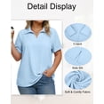 thumbnail image 2 of Oryer Womens Plus Size Tops V Neck Trendy Tunic Polo Casual Shirts Short Sleeve Womens Blouses Summer, 2 of 7