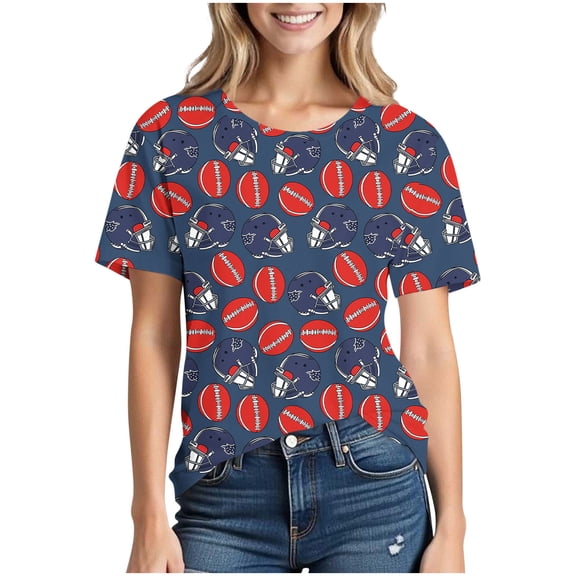 Generic Womens Baseball T Shirts Baseball Mom Shirt Tee Funny Baseball Heart Graphic Casual Baseball Lover Gifts