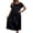A1-Black343, variant on XIAOCHA Womens Summer Satin Midi Nightgown Solid V Neck Bow Lace Short Sleeve Elegant Loungewear Dresses