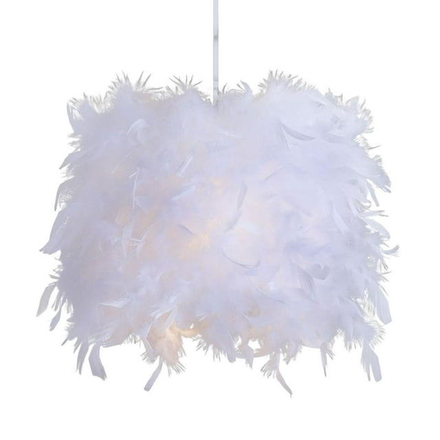 Accesorios de pantalla de plumas minimalistas, cubierta de lámpara colgante para lámpara de mesa de dormitorio, lámpara de noche, lámpara de pie, Diámetro 11.81 pulgadas