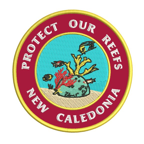 Protect Our Reefs! New Caledonia 3.5 Inch Iron Or Sew On Embroidered Fabric Badge Patch Ocean Beach, Salt Life Iconic Series
