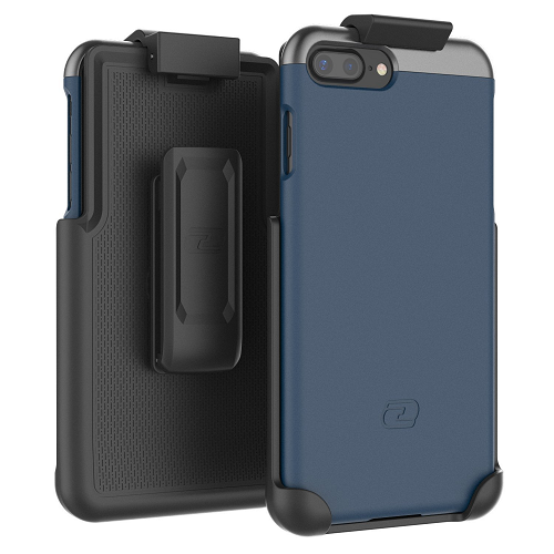iPhone 7 Plus 5.5" Belt Clip Case, Encased (SlimShield Series) Hybrid Cover w/ Secure-fit Holster (Deep Blue)
