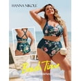 thumbnail image 2 of Set de bikini Hanna Nikole Push Up Tummy Control verde oscuro y rosa, 2 of 5