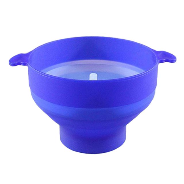 Recipiente de silicona para palomitas de maíz en microondas con tapa plegable de alta temperatura para vavajils - Azul Baoblaze Bol para hacer palomitas de maíz