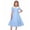 Blue, variant on Iyufng Dresses for Girls Hepburn Style Short Sleeve Collared Dress Fitted Button Down Dance Dress Children's Dresses