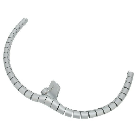 CHICIRIS Cable Sleeve Organizer Coiled Wire Management Winding Tube Open Type with Clip 10meter Gray,Industrial Connector,Cable Management Sleeve