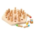 thumbnail image 1 of Juego de ajedrez de memoria de madera para niños y niñas de 3 años en adelante Juego interactivo familiar 24 piezas, 1 of 7
