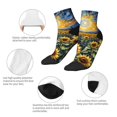 thumbnail image 3 of Bingfone Starry Sky Moon Sunflower Design Patterned Men's Women's Casual Cotton Socks, 3 of 5