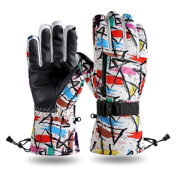 M Guantes de nieve de invierno para hombres y mujeres, guantes de esquí al aire libre, guantes de pantalla táctil impermeables y resistentes al viento
