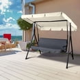 thumbnail image 2 of 66'' x 45'' UV Protection & Water Resistance Swing Canopy Replacement Waterproof Top Cover for Outdoor Garden Patio Porch Yard, Top Cover Only, 2 of 8