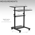 thumbnail image 6 of VIVO Black Mobile Height Adjustable Stand Up Desk Workstation Presentation Cart, 6 of 8