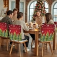thumbnail image 5 of Frohe Weihnachten Chair Covers Set of 8 Christmas Tree Snowflakes Red Chair Back Covers Stretch Removable Washable Slipcovers Protector for Dining Room Kitchen Party Decor, 5 of 5