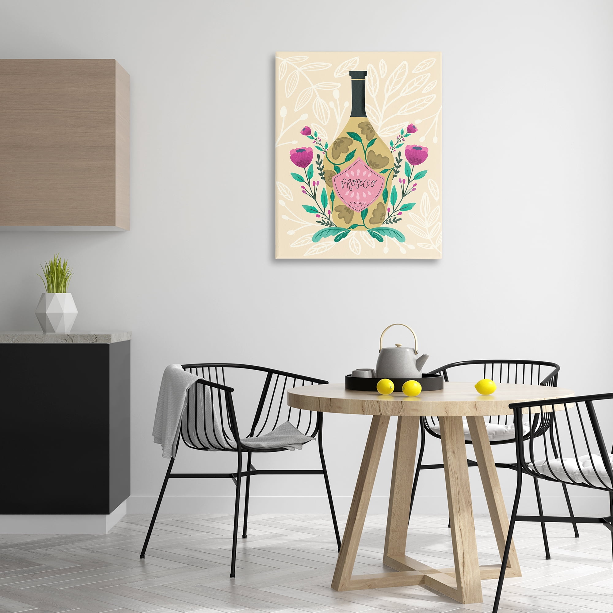 Stupell Industries Chic Floral Alcohol Bottle Food & Beverage Painting Wrapped Canvas Art Print Wall Art, 30 x 40