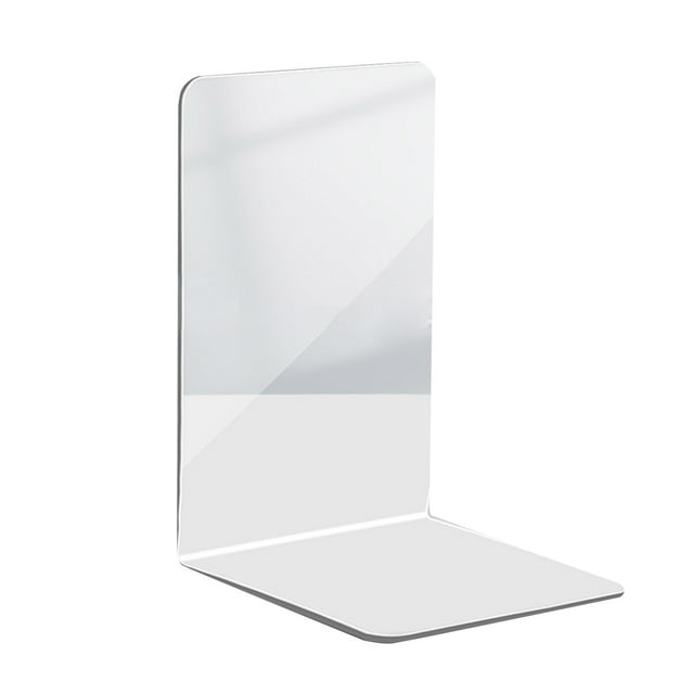 Modern Home Decor, Transparent L Shaped PS Bookends Large Stylish Easy To Use for Organizing Your Books